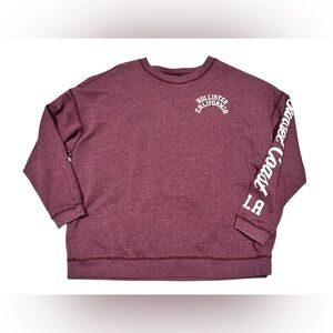 Vintage Design Hollister California Large Maroon Sweatshirt Pullover Sweater